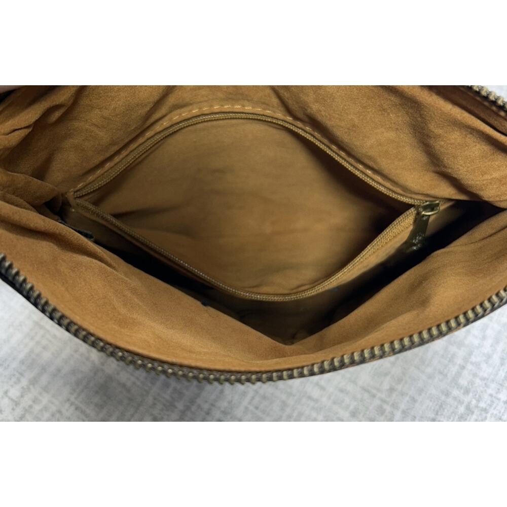 Patricia Nash Valerie Brown Leather Wristlet Fold Over Clutch Bag Purse Vtg Boho - Picture 7 of 9